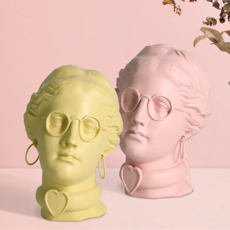 Римская мифология красота девушки бюст головные портреты розовая статуя из