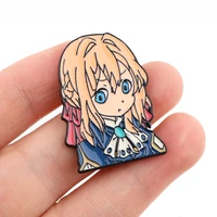 violet evergarden brooches backpack lapel pins for backpacks anime accessories new year gift briefcase badges with anime pin