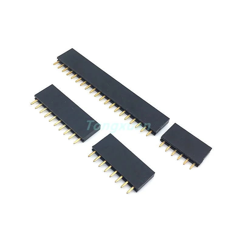 10pcs 2.54mm Single Row Pin Female Header Socket 1*2p 3p 4p 5p 6p 7p 8p 9p 10p 12p 14p 15p 16p 20p 25p 30p 40p Connector | Обустройство