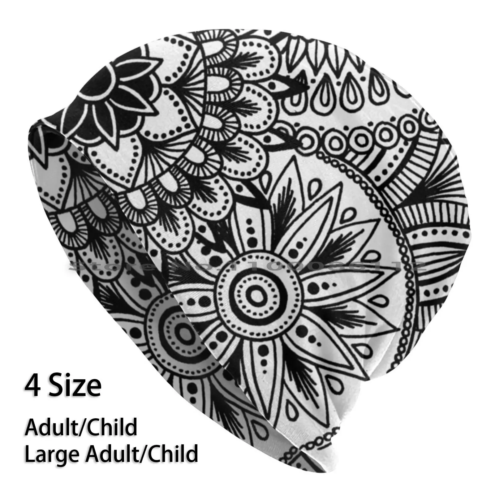 

Abstract Mandala Circle Design Beanies Knit Hat Abstract Mandala Circle Pattern Zentangle Rotation Symmetry Flower Brimless