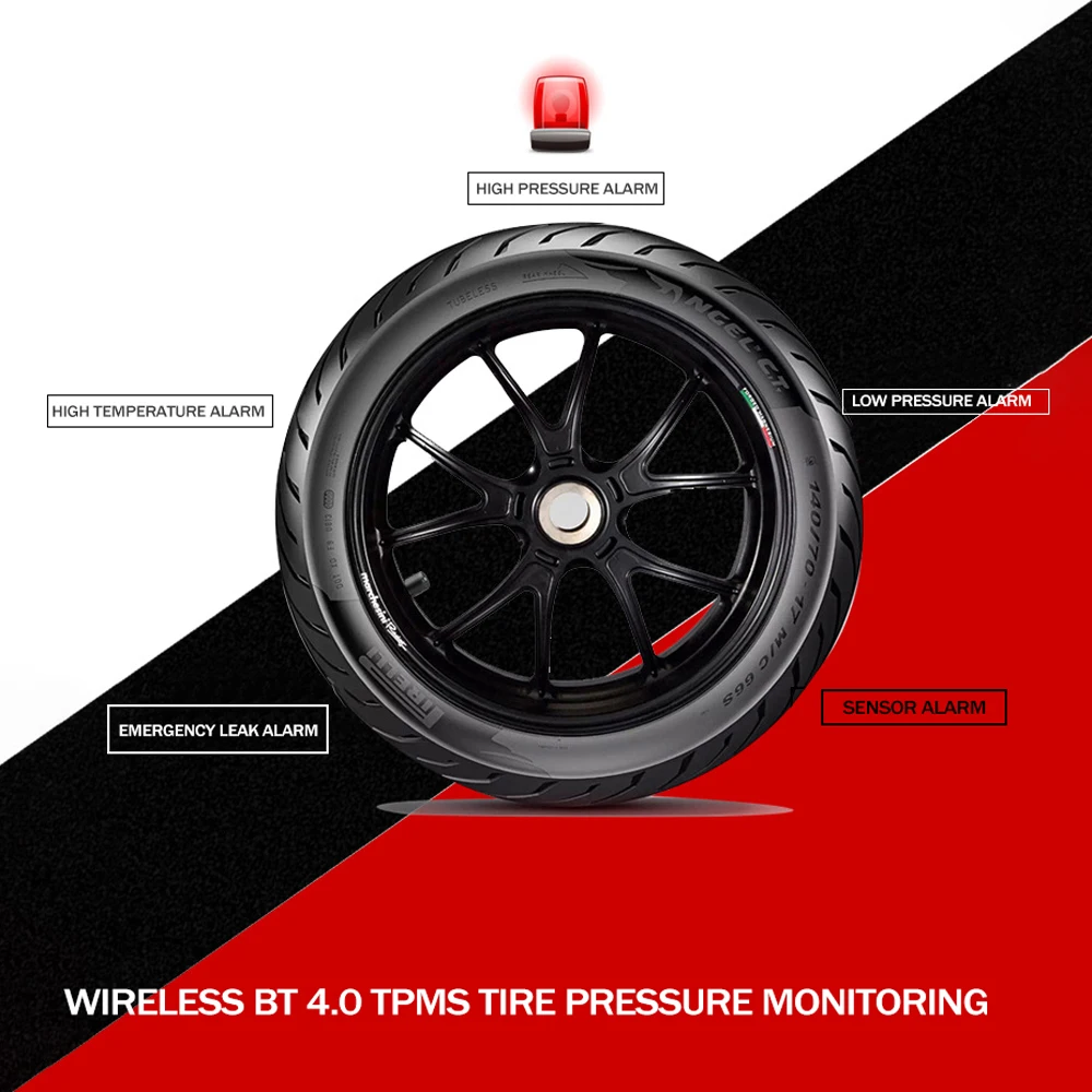 Беспроводная система контроля давления в шинах мотоцикла Tpms Bluetooth Универсальная