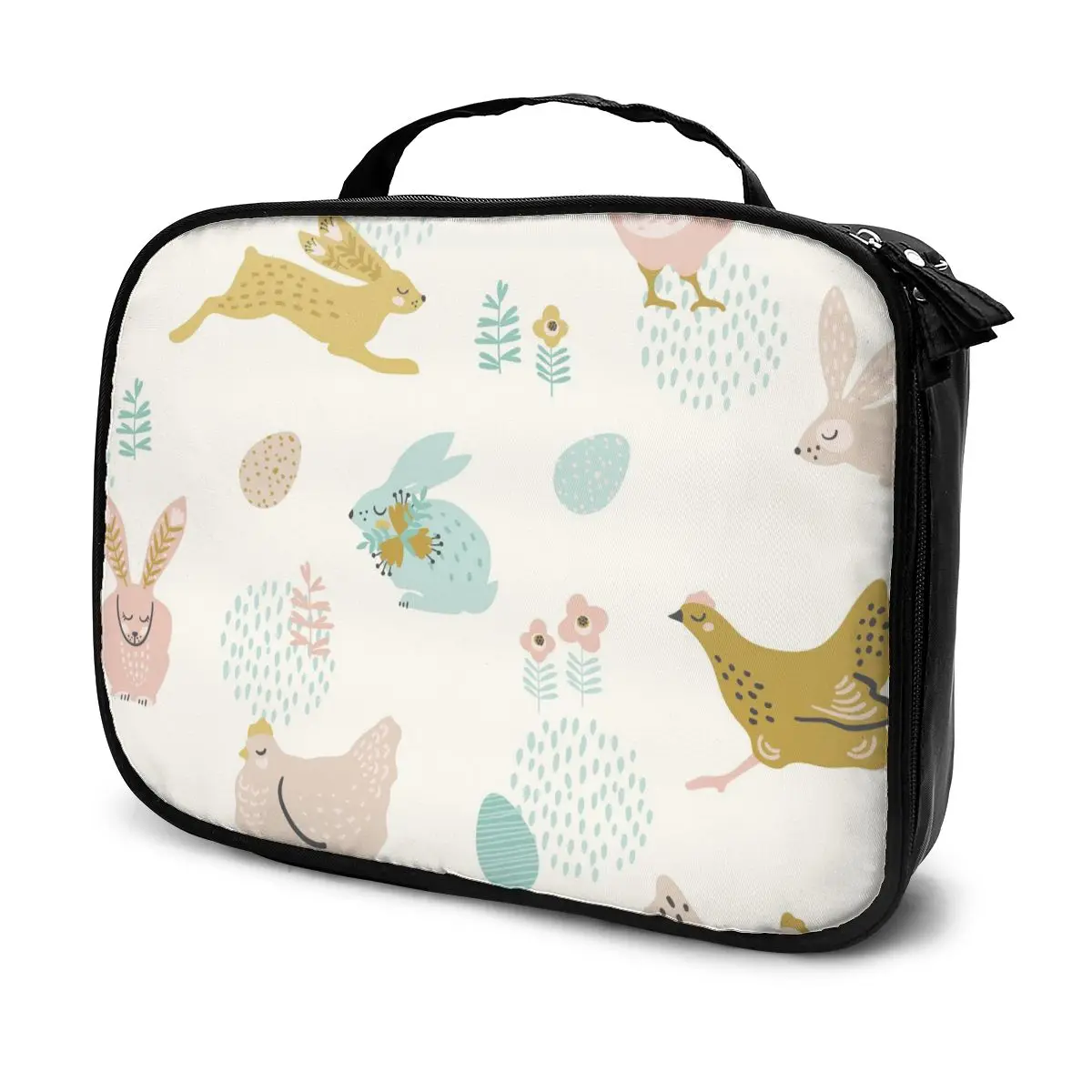 

Female Makeup Bag Organizer Bunnies And Chicken For Easter Nail Make Up Storage Case Travel Tool Cosmetic Bag Beauty Makeup Case