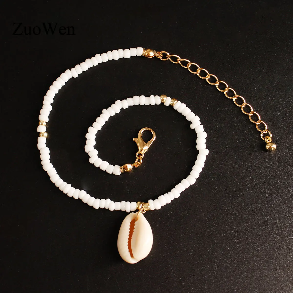 

Bohemia White Seed Beads Foot Leg Ankle Bracelet Handmade Beaded Ocean Beach Natural Shell Anklets For Women Beach Jewelry K249