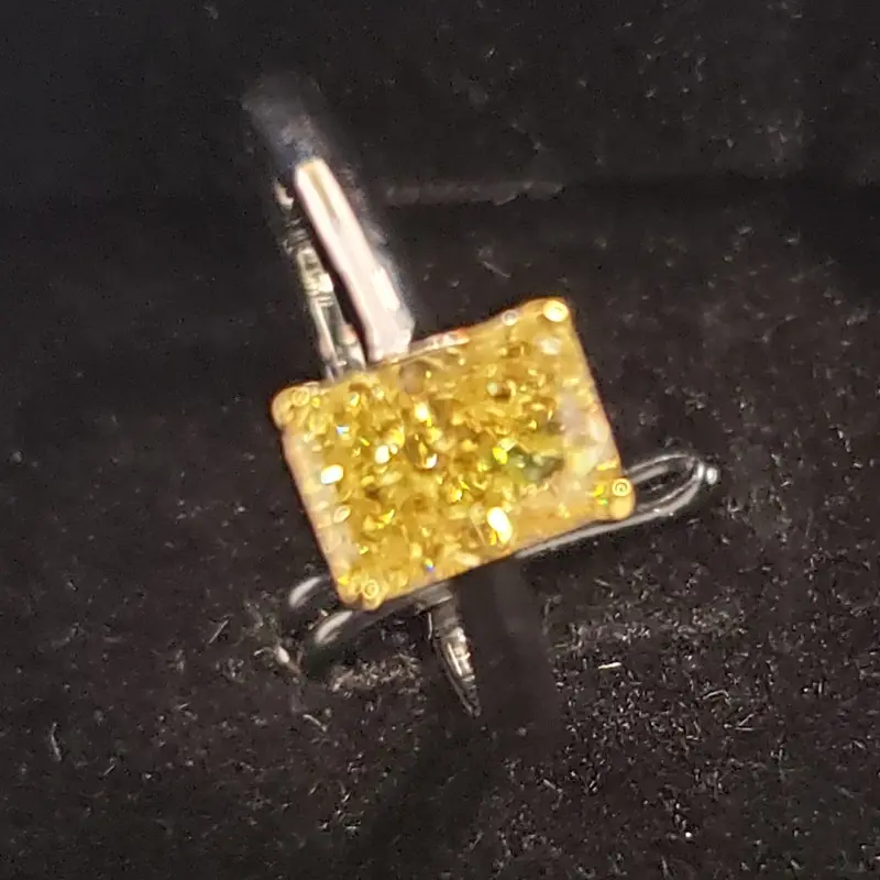 

Jazaz 100% 925 Sterling Silver Moissanite Citrine Gemstone Birthstone Women Wedding Engagement Ring Fine Jewelry Wholesale B0373