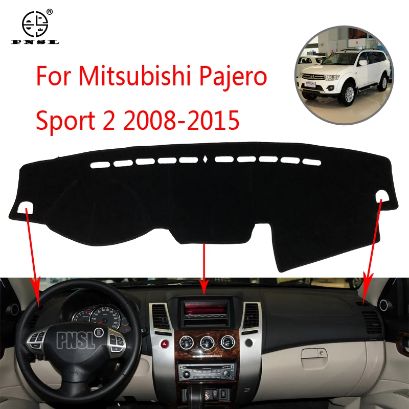 PNSL чехол для приборной панели автомобиля коврик Mitsubishi Pajero Sport 2 2008 2015 защита от