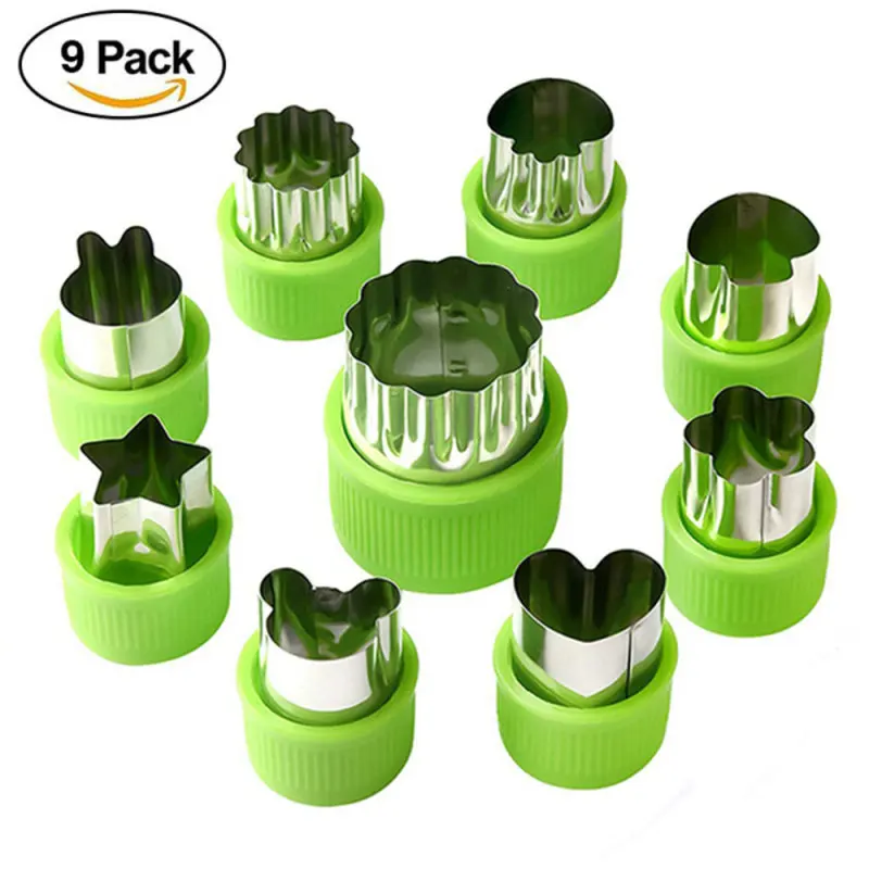 

9pcs Different Shapes Cute Mini Cutters Stainless Steel Cookie Fruit Vegetable Cutting Die Kitchen Gadgets