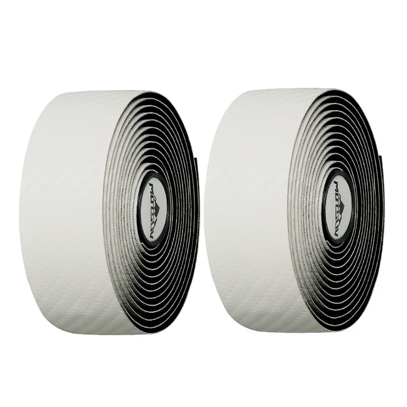 

2SET MOTSUV Bike Handlebar Tape Road Handlebar Tape Anti-Slip Shock Absorption Cycling Wrap End Plug White & Gold