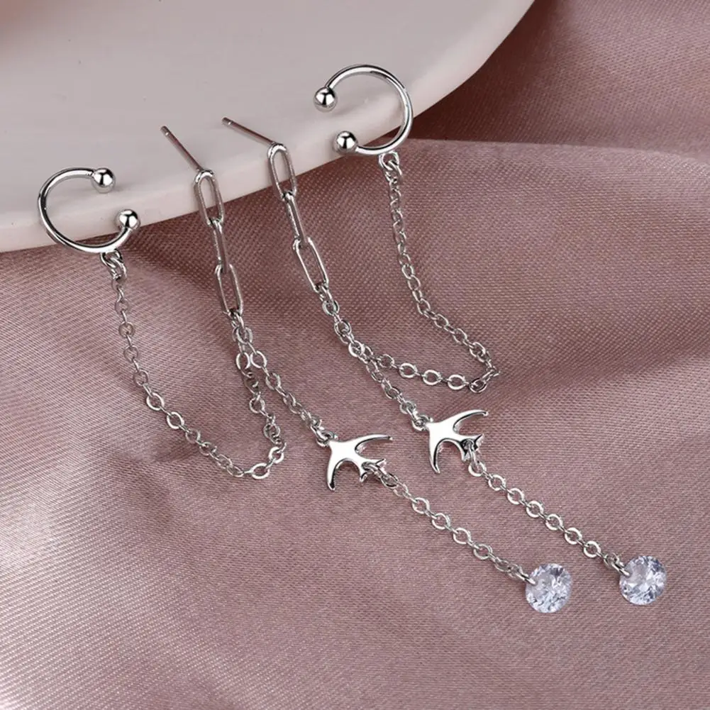 

Exquisite Lady Small Bird Long Tassel Dangle Earring for Daily Wear