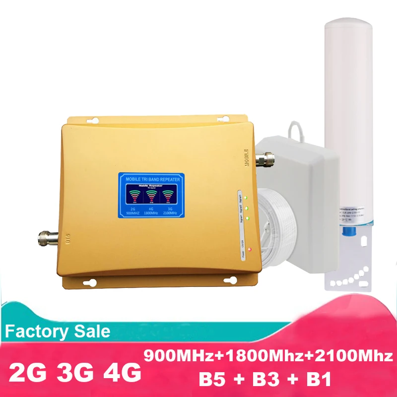 Усилитель сигнала сотовой связи трехдиапазонный 900 1800 2100 GSM репитер DCS WCDMA 2G 3G 4G LTE