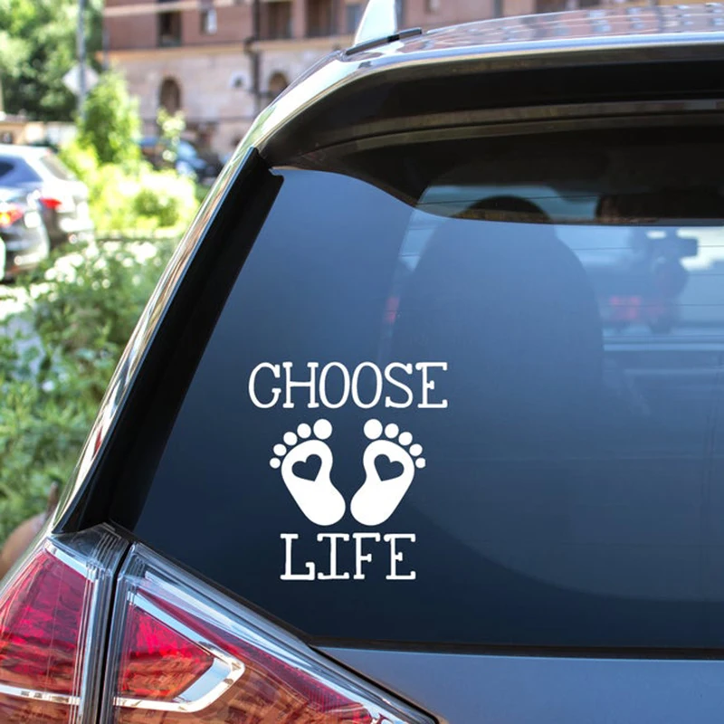 Черно-белая Персонализированная наклейка Pro Life Choose footprintdesign виниловые