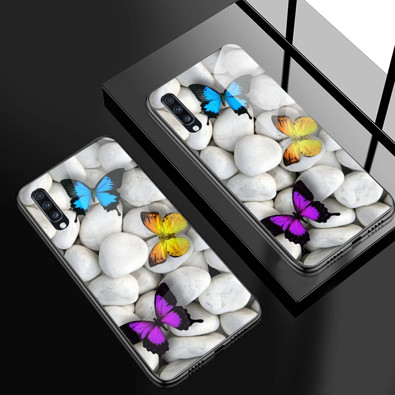 H122 Для samsung Galaxy A10 A20 A30 A40 A50 A70 A80 A90 A6S A8S закаленное Стекло крышка J4Plus M10 M20 M30 Note9 противоударный чехол для телефона - Цвет: H122