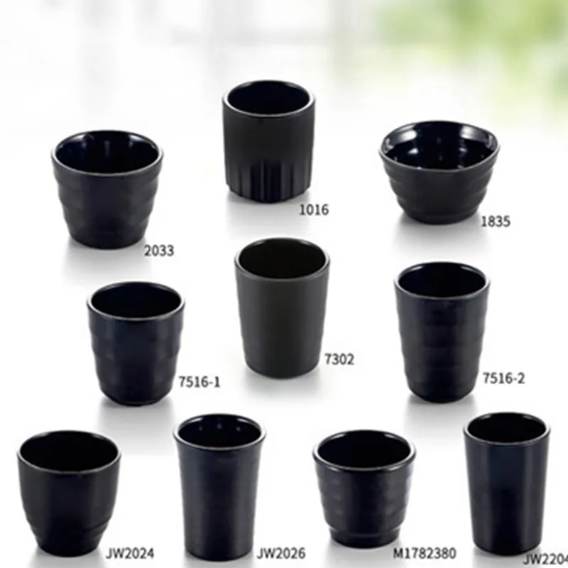 A5 черная матовая чашка из меламина для воды ресторана отеля домашнего чая чистки