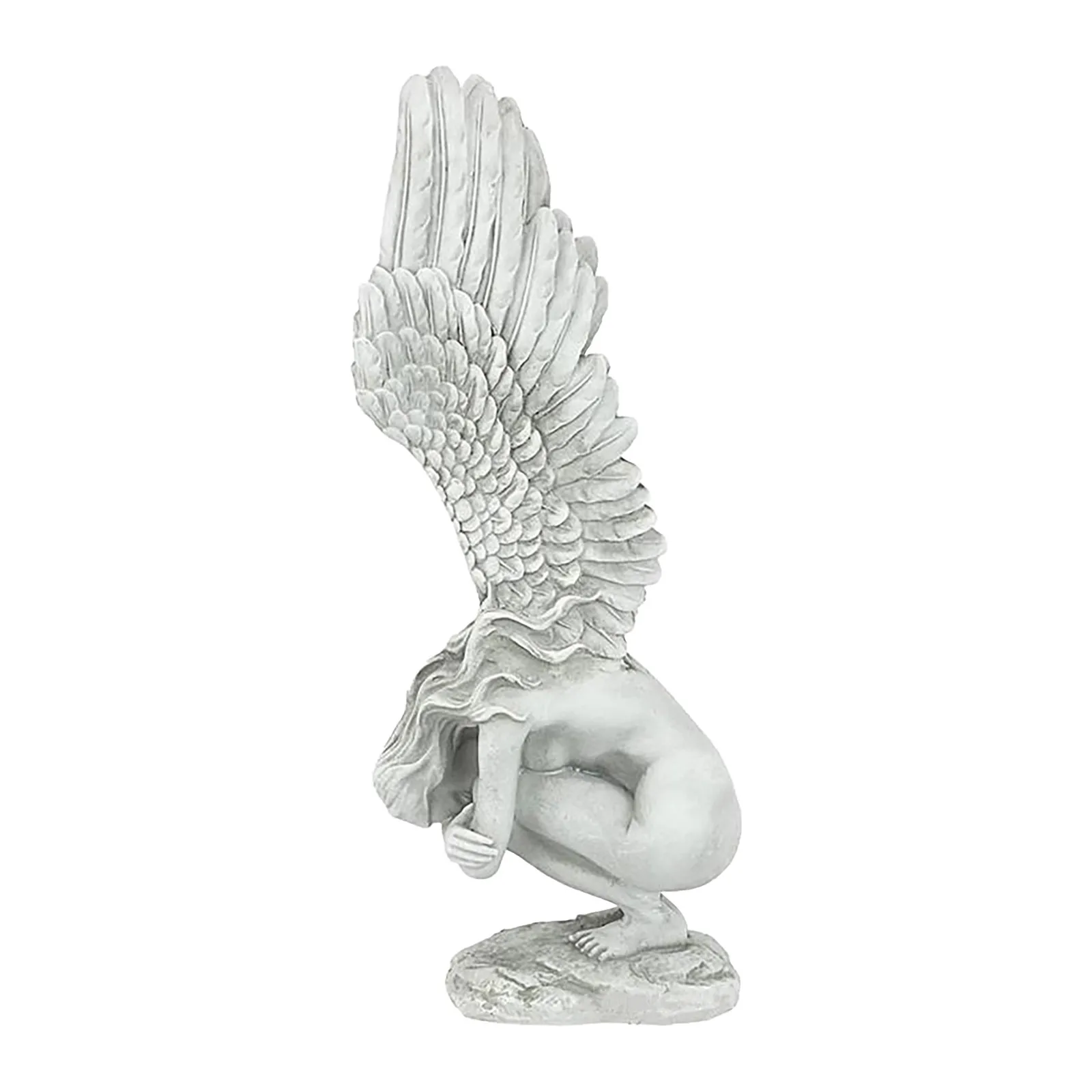 

New Angel Wings Statue Vintage Resin Sculpture Indoor Angel Memorial Redemptions Figurine Outdoor Garden Decoration Home Decor