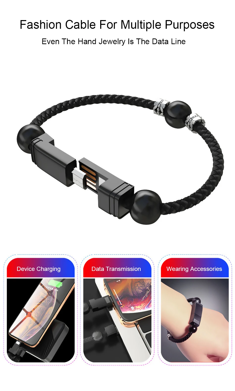 Магнитный браслет Micro USB кабель для iPhone huawei Android мобильный телефон Быстрая зарядка usb type C кабель магнитное зарядное устройство провод шнур