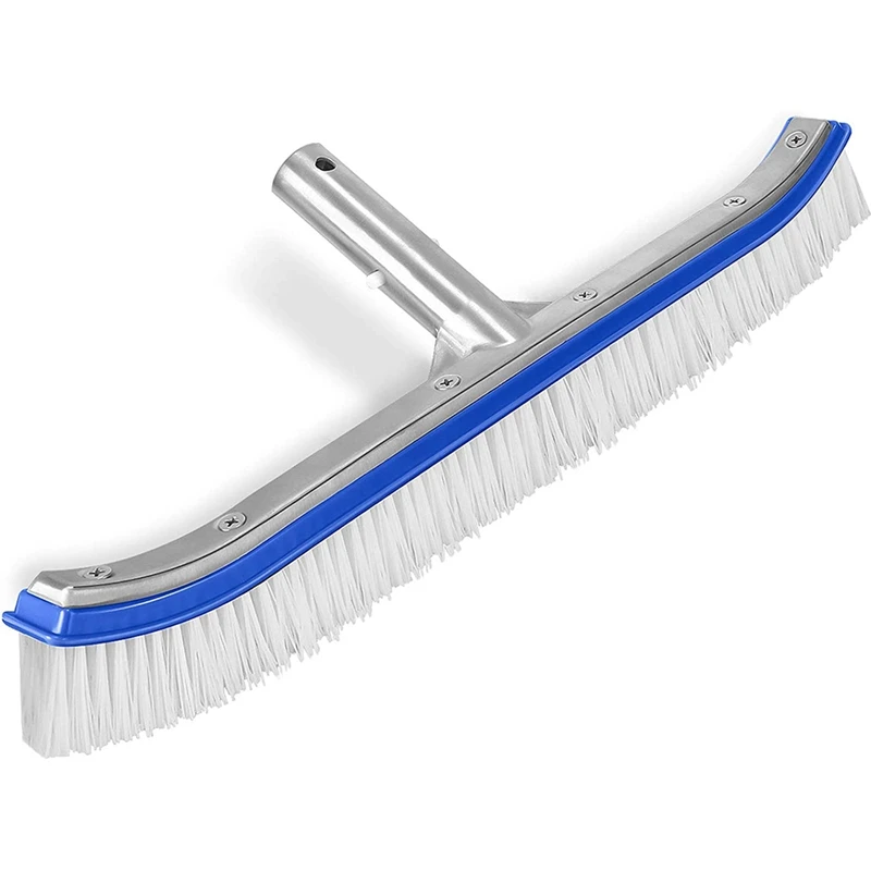 

Pool Brush, Swimming Pool Wall & Tile Brush 18 Inch Swimming Pool Cleaning Pole Brush Head Replacement Brush,Blue