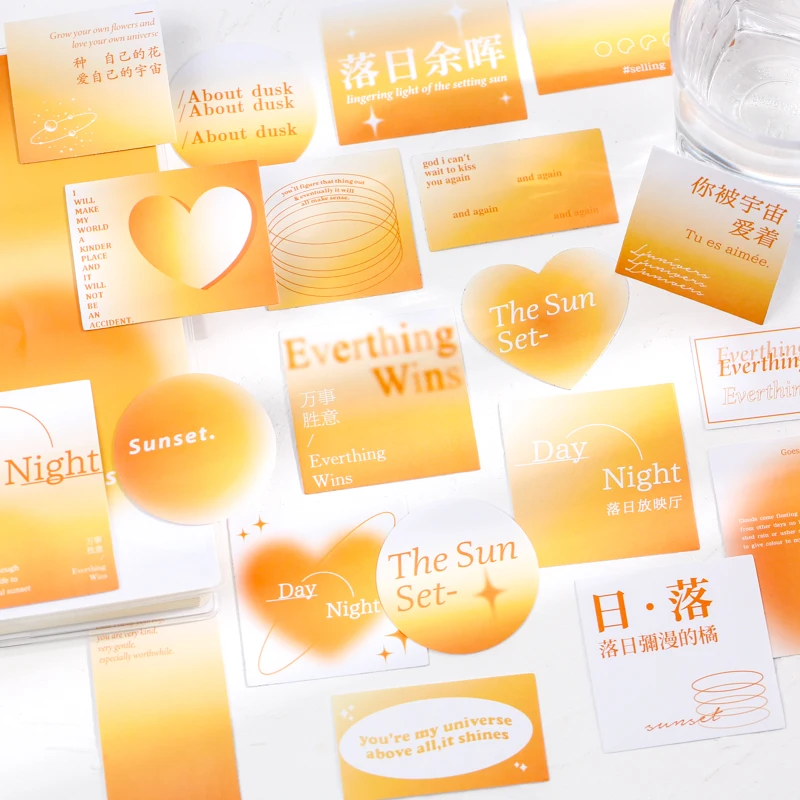 

40 pcs/lot Sunset Love heart photo INS Stickers package DIY Diary Decoration label sticker Album Scrapbooking Statio