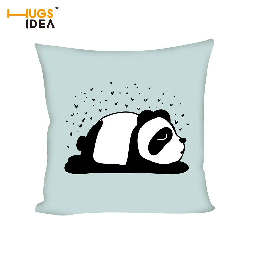 

HUGSIDEA Cushion Cover Lovely 3D Cartoon Panda Printed Pillow Cases Home Decor Throw Pillow Cover Polyester 50*50cm Cushion Case