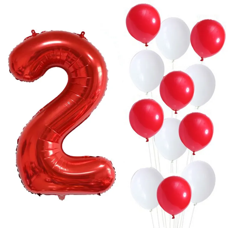 Набор фольгированных гелиевых шаров 13 шт. 32 дюйма номер 1 2 3 4 5 дюймов латексные