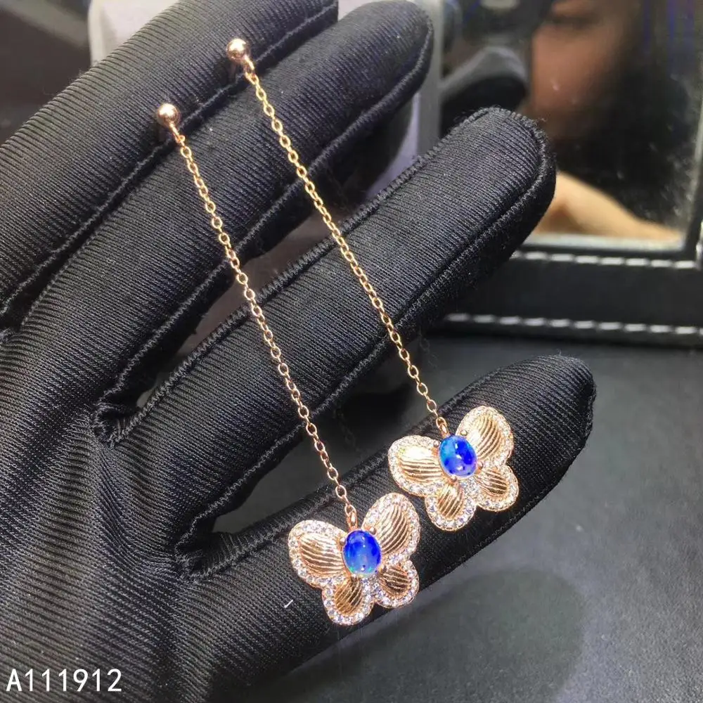 

KJJEAXCMY fine jewelry natural opal 925 sterling silver women earrings long paragraph support test popular