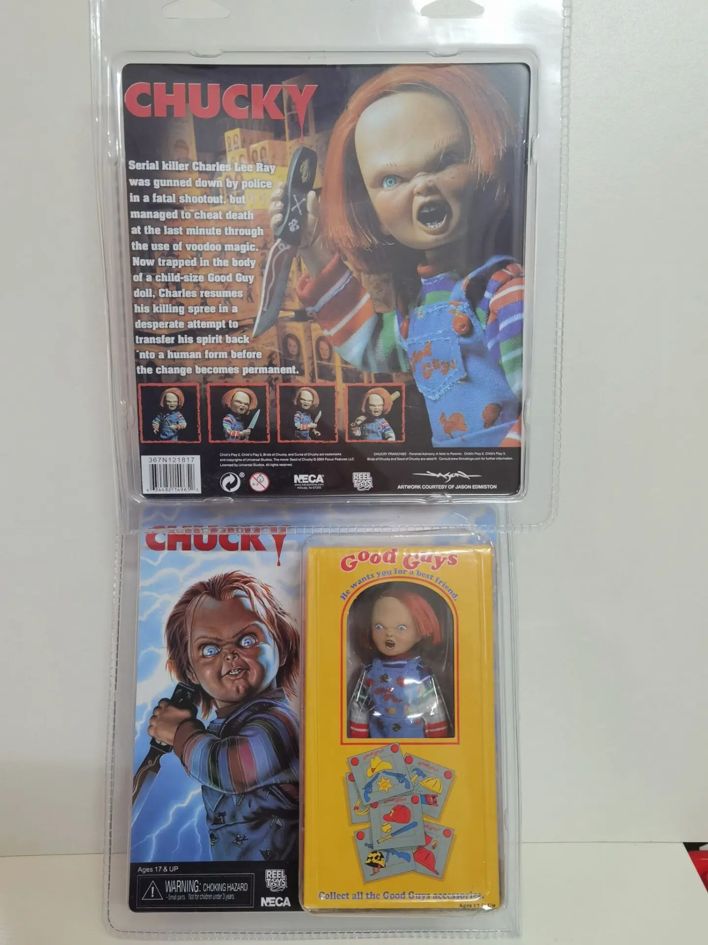 

12cm Good Guys Child's Real Clothes Version Chucky PVC Action Figurs Doll Toy Halloween horror gift