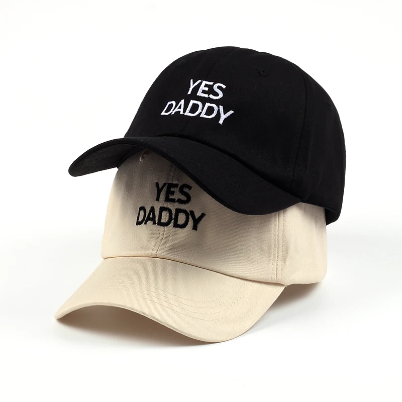 

high quality new Yes Daddy Adjustable golf Cotton Cap Dad Hat Black beige Embroidery baseball cap men women snapback cap hats