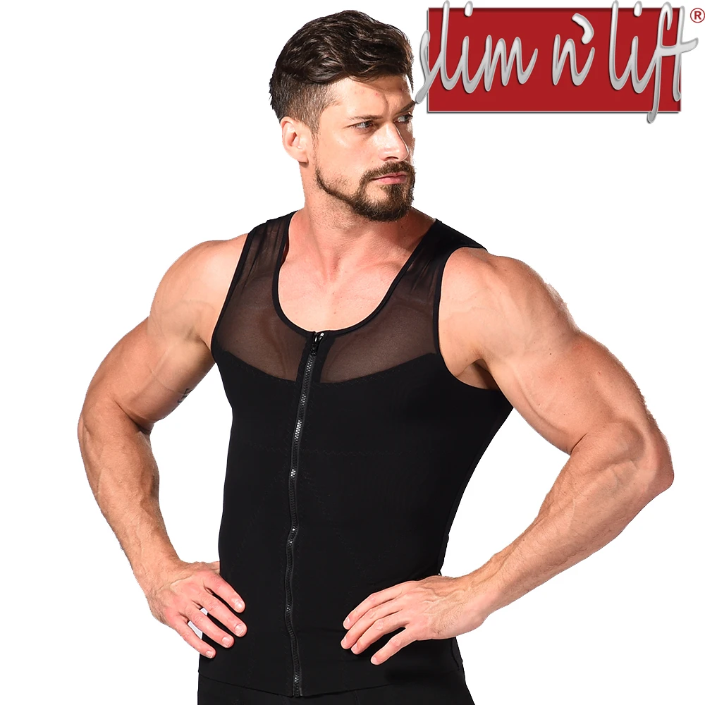 Мужская рубашка жилет нижнее белье для похудения формирователь тела облегающий