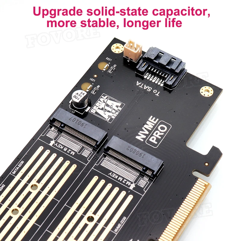 PCI e M.2 адаптер к NVMe SSD b & m ключ преобразователь карты для 2280 2260 2242 2230 с чехлом