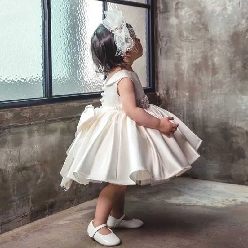 Baby Girl Christening Dress For Baptism Wedding Big Bow Layered Tulle Newborn Party Wear Infant Princess 1 Year Birthday | Детская