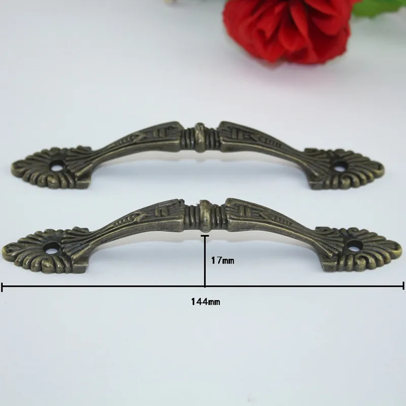 2PCS 109/144mm Vintage Alloy Kitchen Drawer Cabinet Door Handle Strip Knobs Cupboard Antique Pull Handles Furniture Hardware |