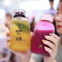 kawaii glass water bottle with straw and lid cartoon frosted leakproof drinkware bottle portable camping my bottle children kids