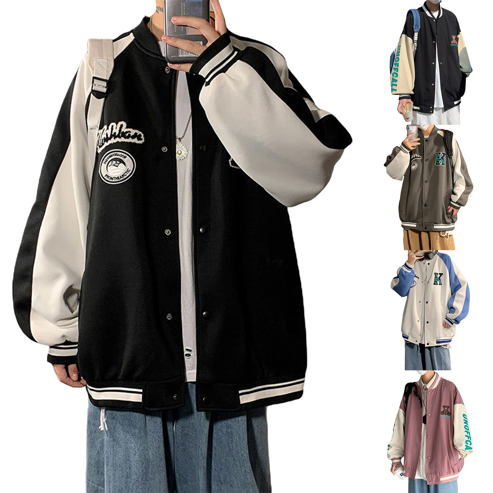 

Женские бейсбольные куртки большого размера, куртки с длинным рукавом и вышивкой букв, новая мода 2021