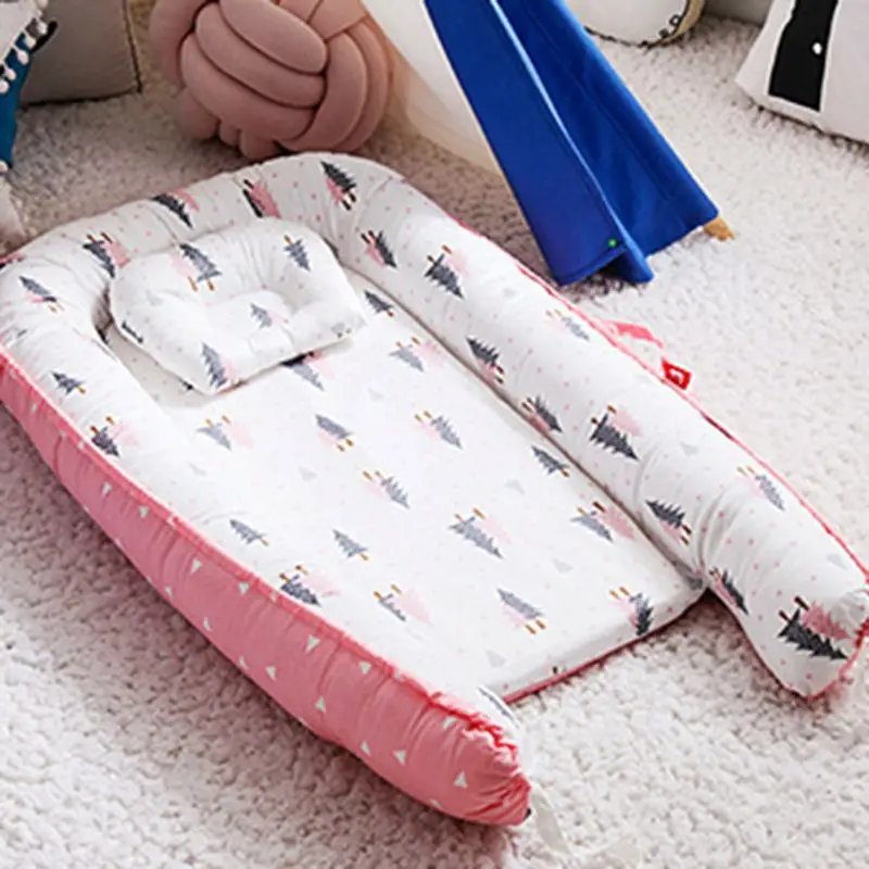 

Baby Pod Nest Infant Reversible Travel Bed Soft Newborn Sleeping Cushion Crib Babynest Cot