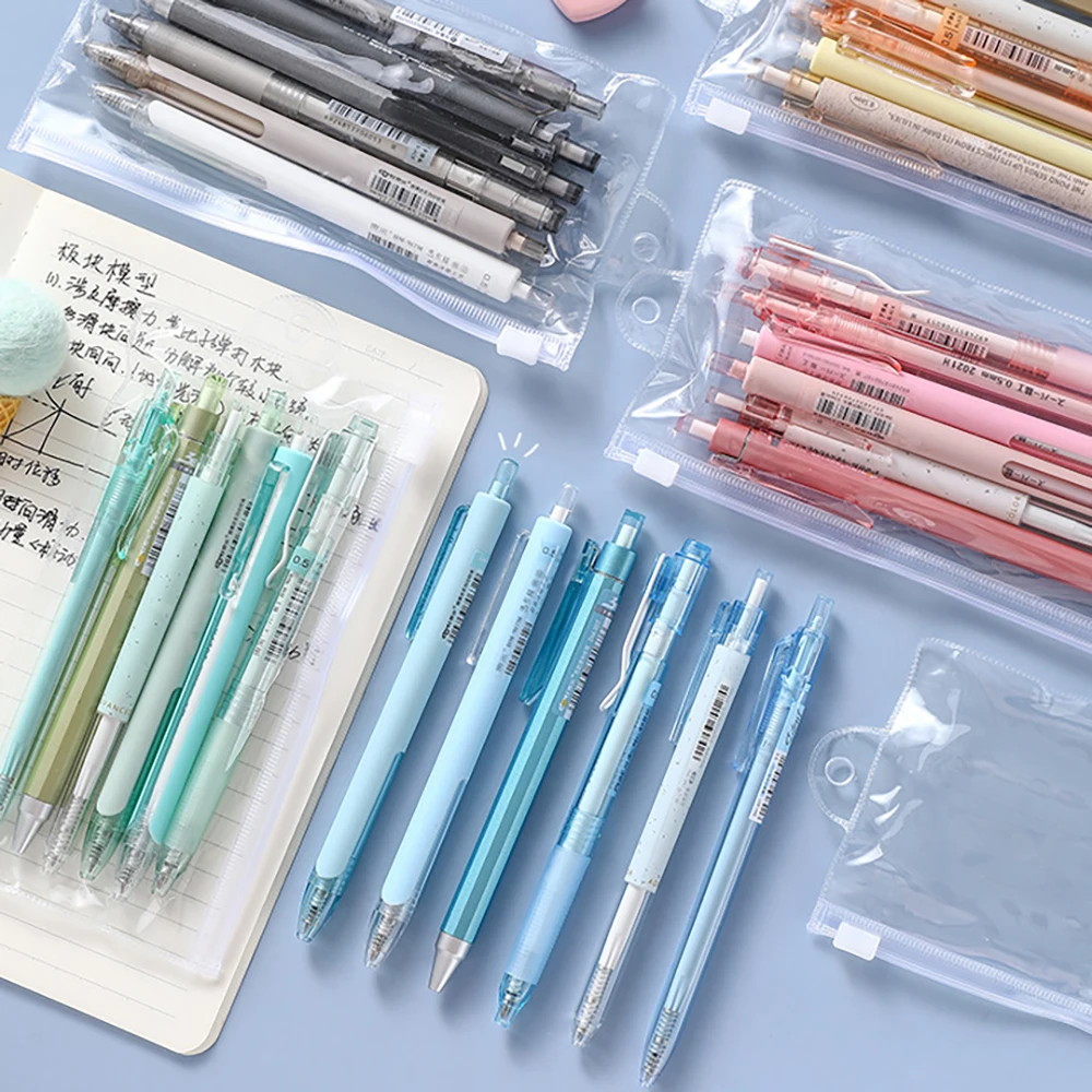 

6pcs/set 0.5mm Simple Style Gel Pen Black Ink for Student Writing Creative Neutral Pen Press School Supplies Stationery