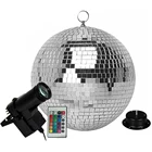 Пульт дистанционного управления Thrisdar, диаметр 25 см, 30 см, Вращающийся Диско-зеркальный шар с RGB-подсветкой 10 Вт, Свадебная вечеринка в стиле диско шаров