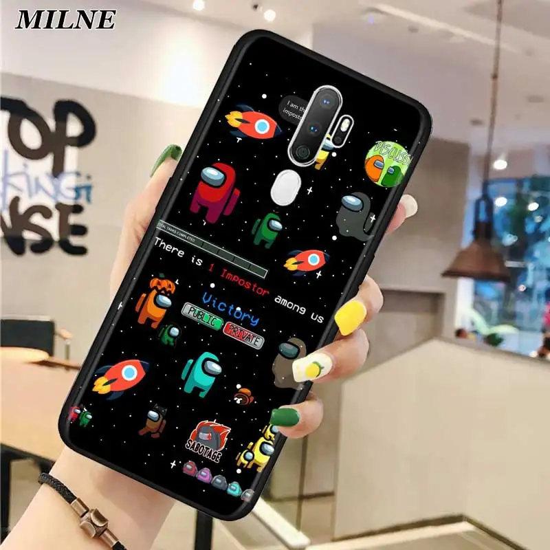 

Cartoon Among Us Soft Case For Oppo Find X3 X2 Lite Ace A72 A52 A9 Reno5 Pro+ 5G A53 A32 A33 A73 A93 A7 Cover Coque Fundas Capa