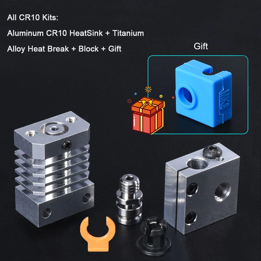 All CR10 Kits Все металлические CR10 радиатор обновленный комплект Hotend для CR10 Ender3 титановый тепловой выключатель микро Швейцарский радиатор трубы 3d принтер экструдер - Цвет: All CR10 Kits
