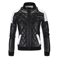 new high quality pu leather jacket men fashion patchwork motorcycle leather jacket europe and america big size 5xl leather coat