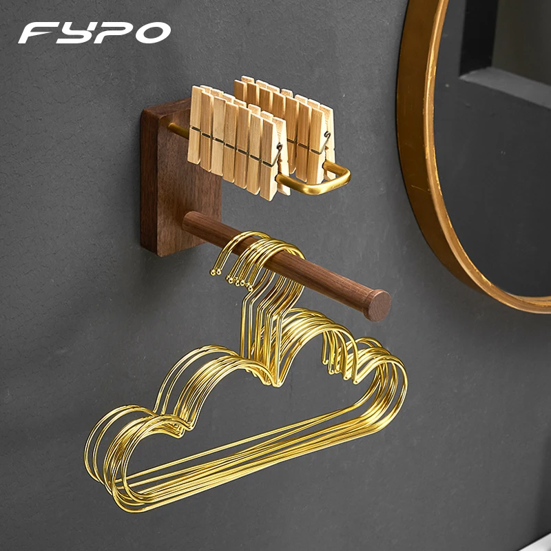 

Fypo Wall Mounted Clothes Hanger Bedroom Furniture Coat Rack with Swing Arm Holder Organizer Storage Hangers Home Storage Rack