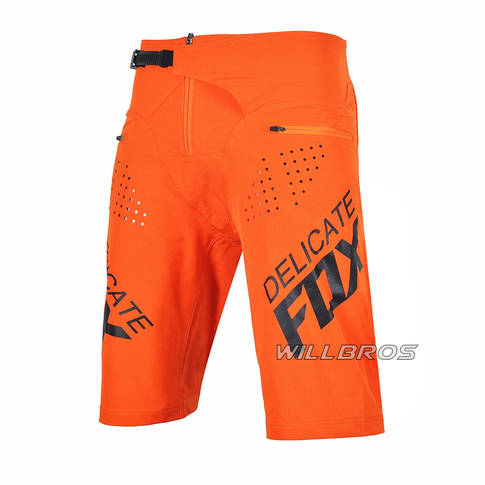 

Delicate Fox Shorts Street Scooter Moto Mountain Bicycle Off-road Summer Short Pants Orange Mens Woman Unisex