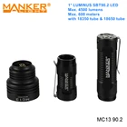 Светодиодный мощный фонарик Manker MC13 SBT90.2 дальнего действия, фонарики для улицы, походов, 18350, 18650, фонафонарь EDC, освещение без батареи