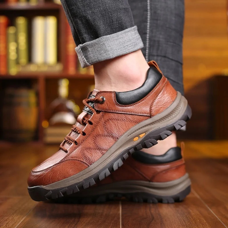

Men's Leather Casual Shoes, Comfortable, Breathable, Non-slip, Waterproof, Outdoor Hiking Fashion, Warm, 2021 New Shoes