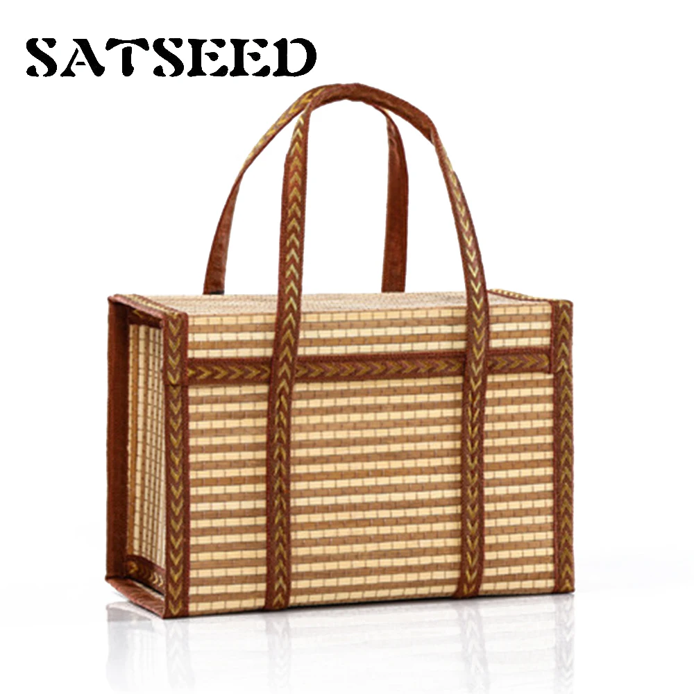 Женская сумка плетеная бамбуковая корзина для упаковки фруктов Подарочная