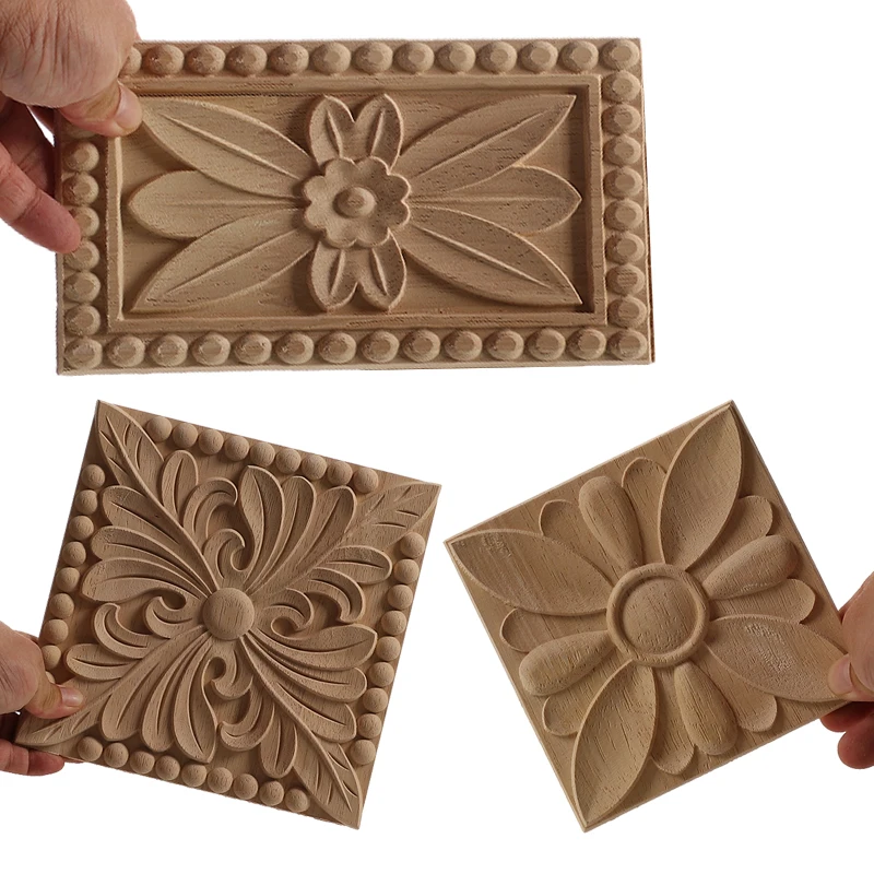 WMQE Неокрашенная резная изысканная длинная круглая деревянная декорация для дома