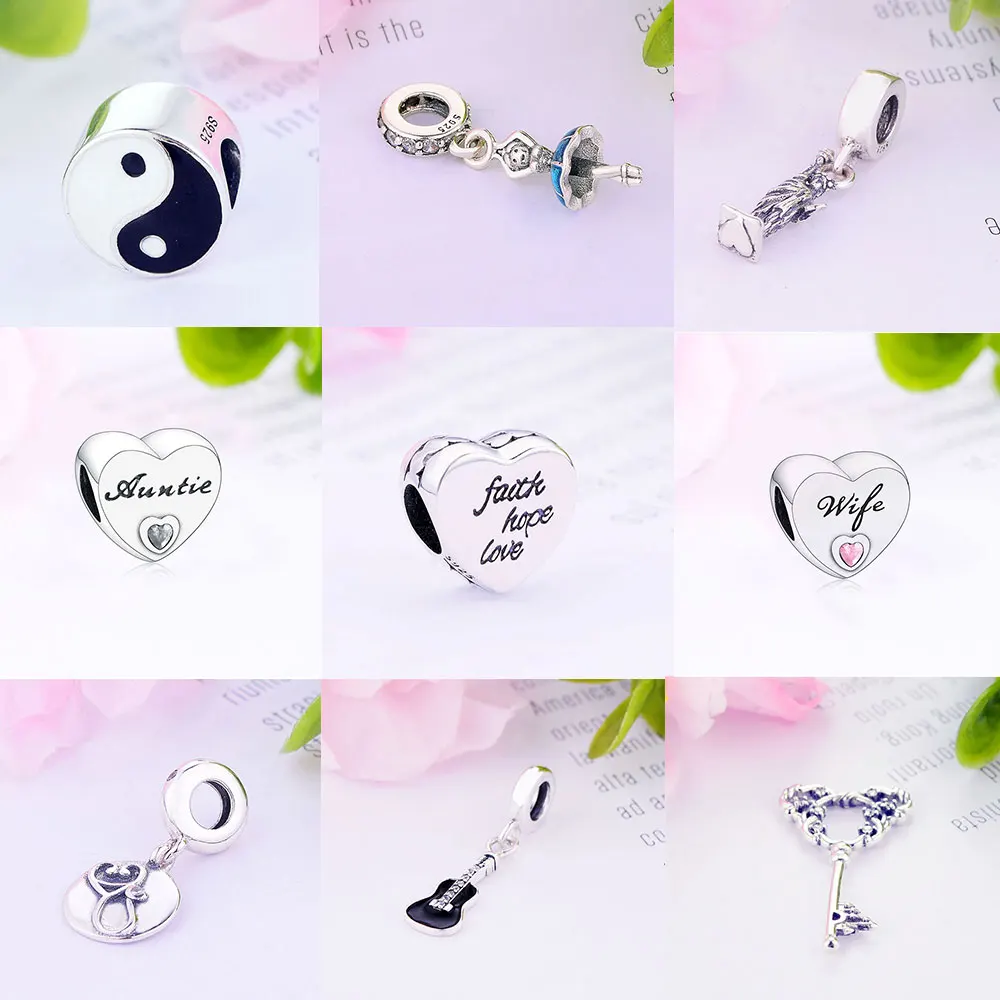 Женский серебряный браслет Шарм с надписью Hope Love|Бусины| |