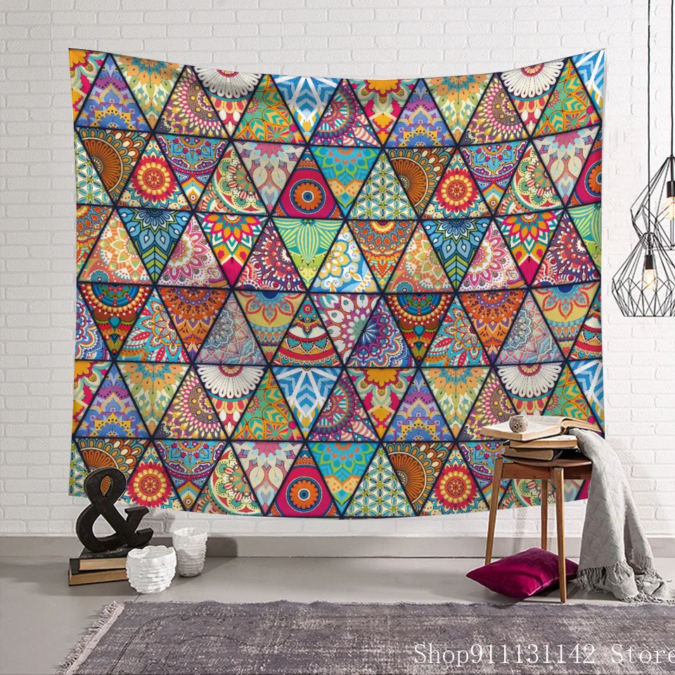 

New Mandala 3D Digital Printing Square Tapestries Wall Cloth Fashion Geometric Background Room Art Deco Paintings