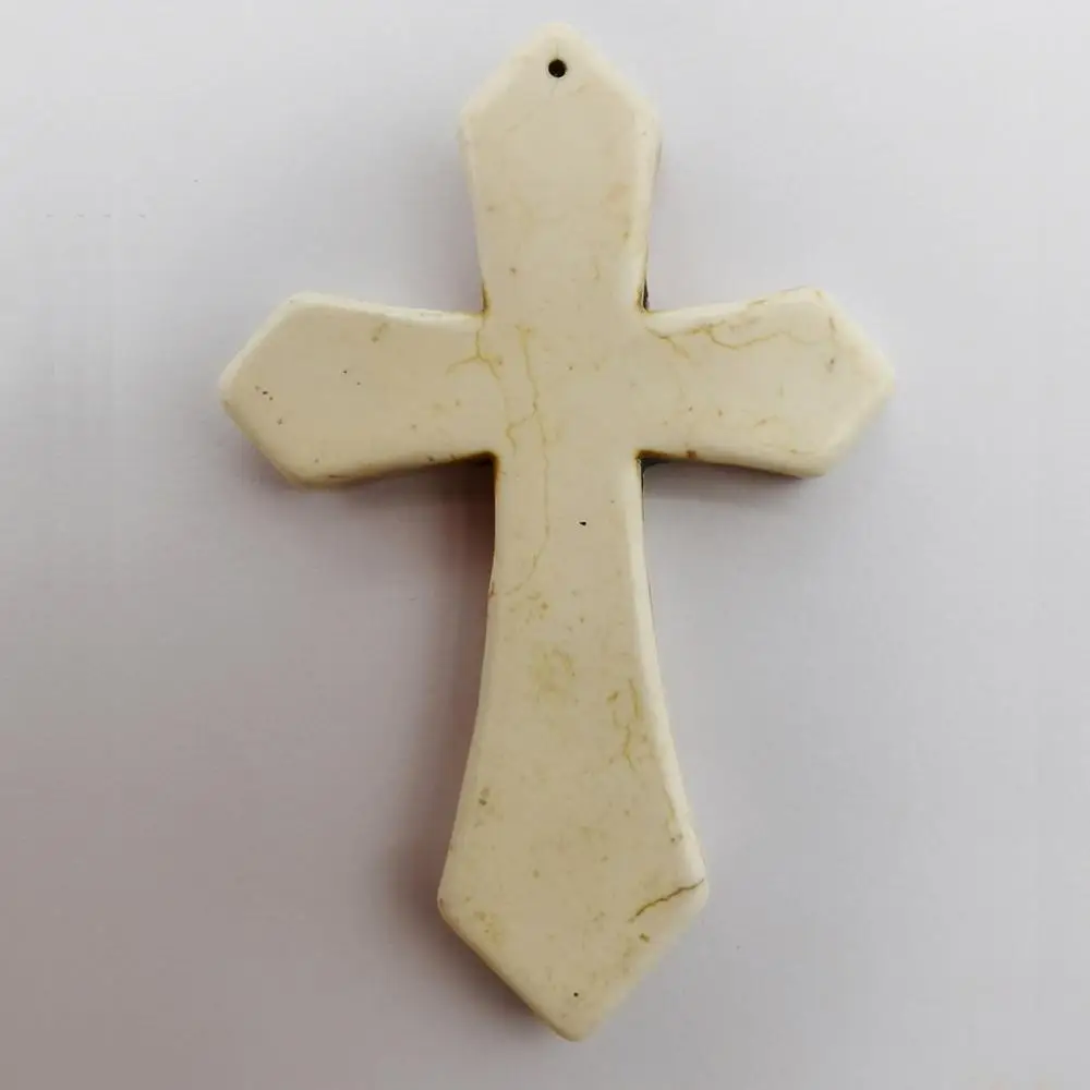 84x55 мм белый бирюзовый крест, драгоценный камень, свободные бусины, подвеска, ювелирные изделия для женщин, подарок S265