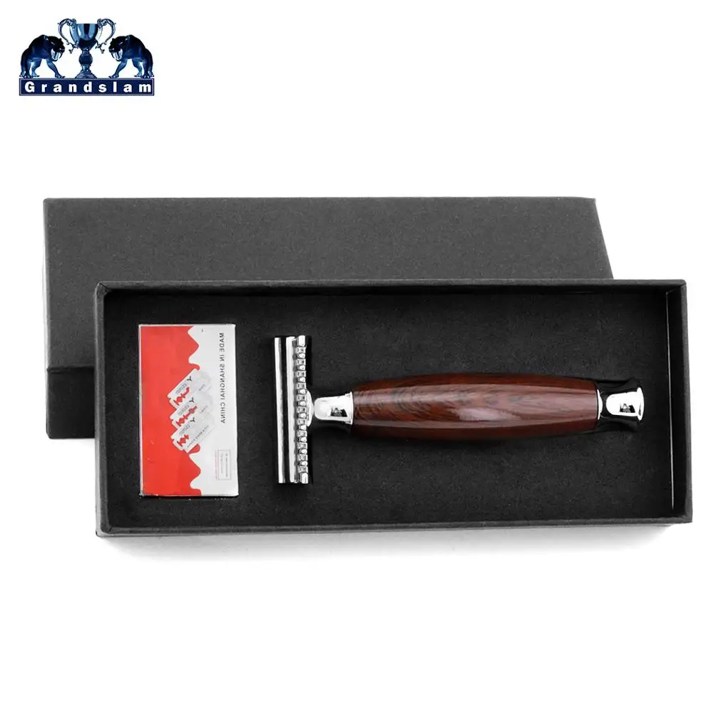 Alloy Handle Grandslam, три части, открытая расческа, двойная кромка, безопасная бритва, классическая профессиональная ручная безопасная бритва, бритва с 10 лезвиями - Цвет: Alloy Handle