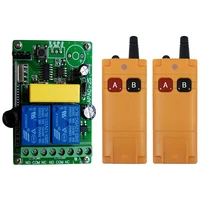 2000m ac 220v 2ch 2ch wireless remote control led light switch relay output radio rf transmitter and 433 mhz receiver garage
