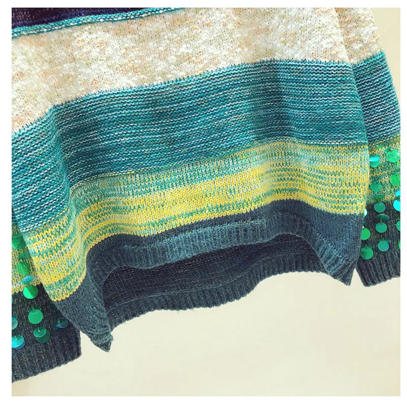 Блестящие топы Женский Базовый стиль повседневный Блестящий пуловер в радужную