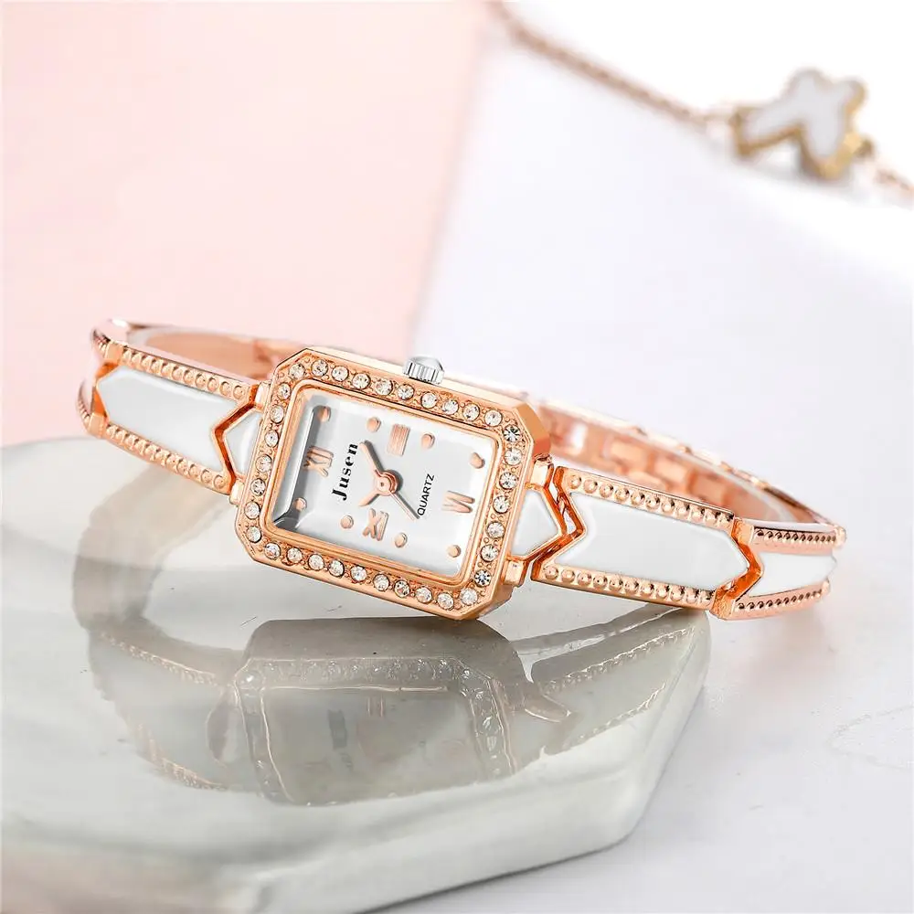 

Women Bracelet Watches Luxury Rectangle Stainless Steel Quartz Watch Qualities Simple Ladies Wristwatches Female Chain Clock